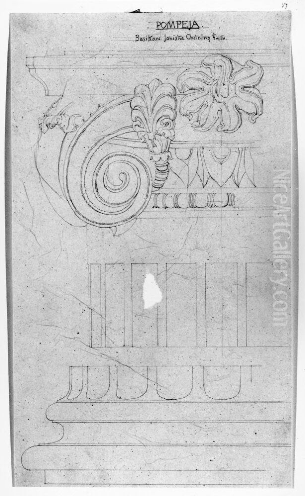 Basilikans joniska ordning, Pompeji Oil Painting by Fredrik Wilhelm Scholander