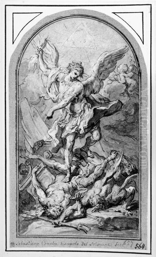 St. Michael Oil Painting by Sebastiano Conca