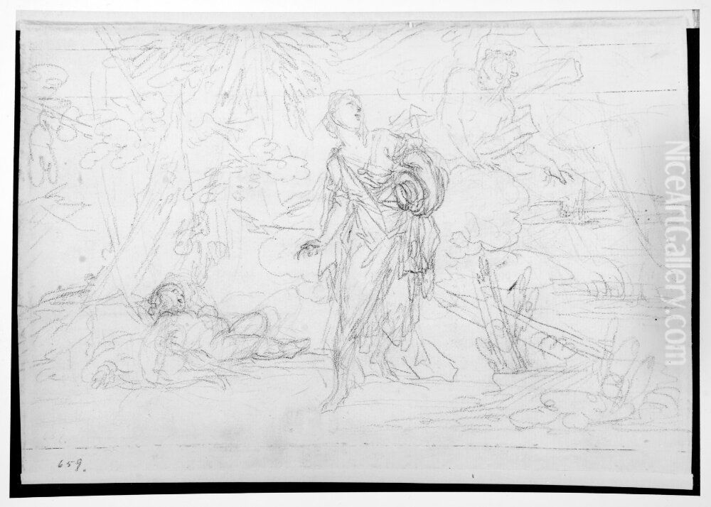 Study for Hagar and Ishmael Oil Painting by Sebastiano Conca