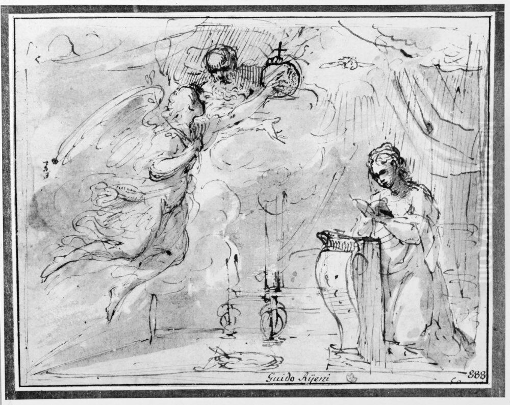 The Annunciation Oil Painting by Giovanni Francesco Barbieri