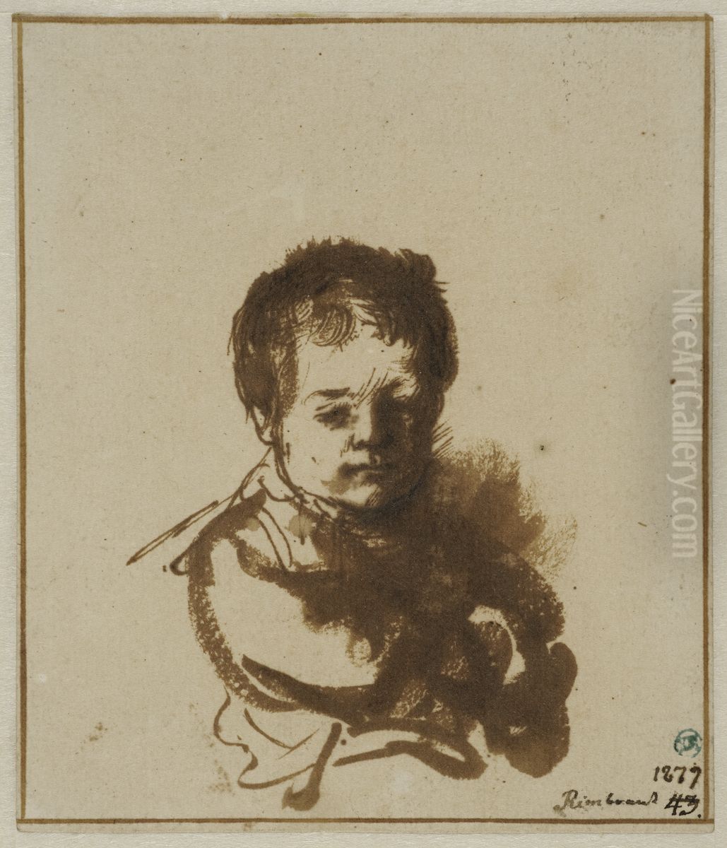 Portratt av en ung pojke Oil Painting by Rembrandt