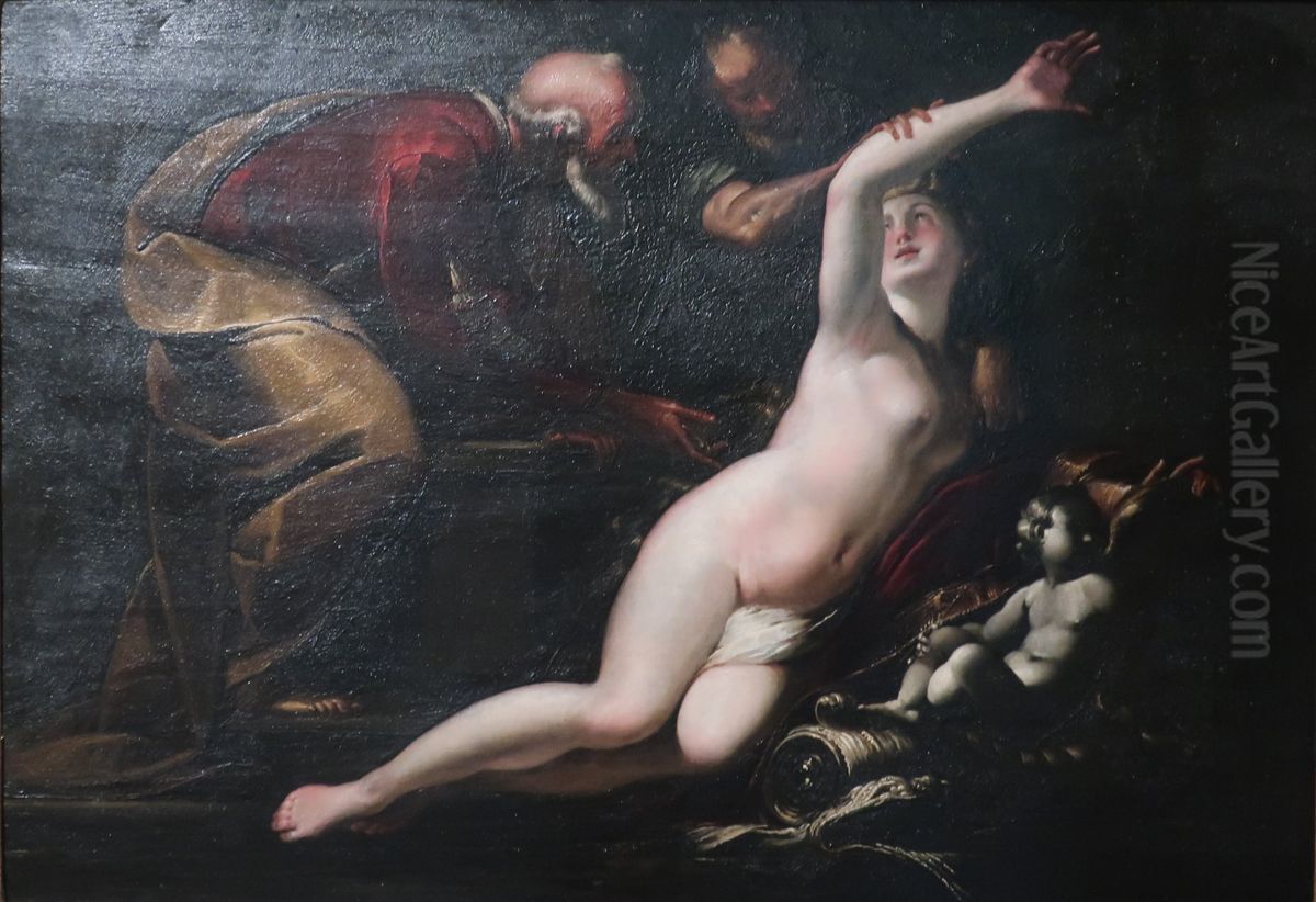 Susanna and the Elders Oil Painting by Giulio Cesare Procaccini