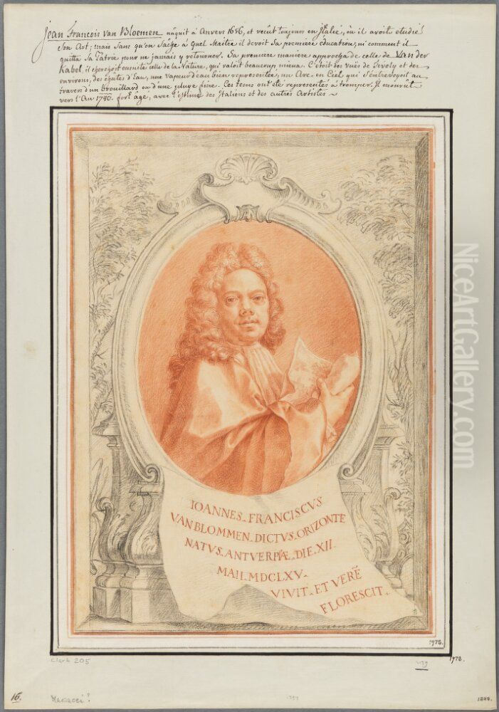 Portrait of Jan Frans Van Bloemen (Orizonte) Oil Painting by Domingo Maria Sanni