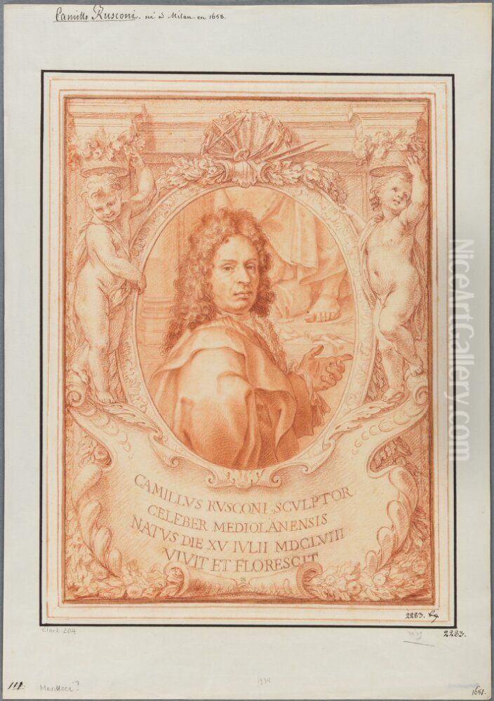 Portrait of Camillo Rusconi Oil Painting by Domingo Maria Sanni