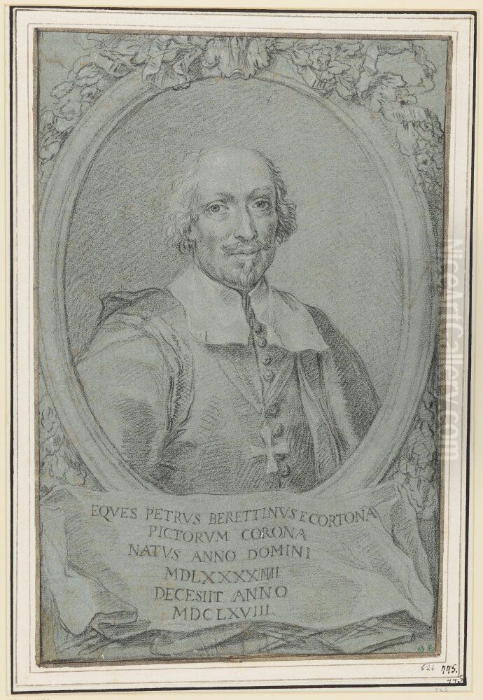 Portrait of Pietro Berrettini da Cortona Oil Painting by Domingo Maria Sanni