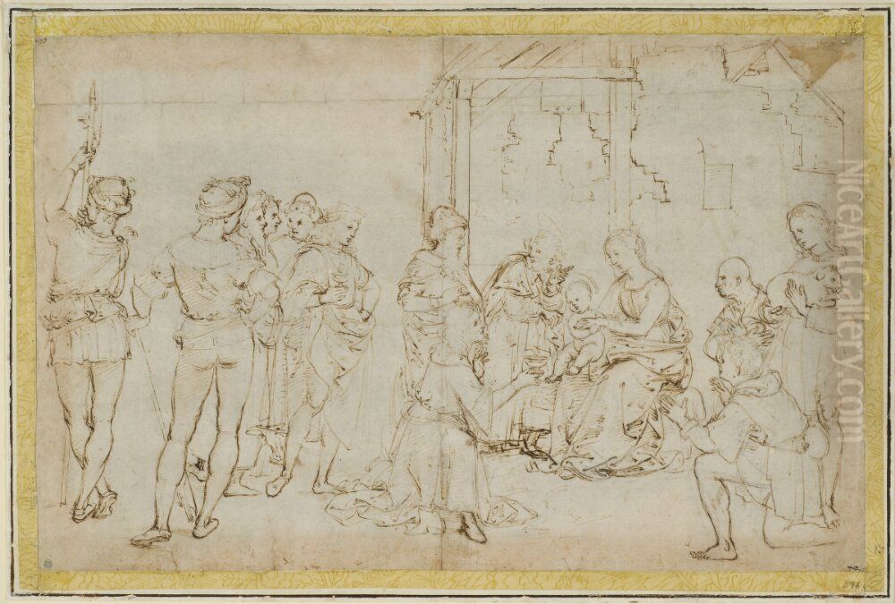 The Adoration of the Magi Oil Painting by Raphael