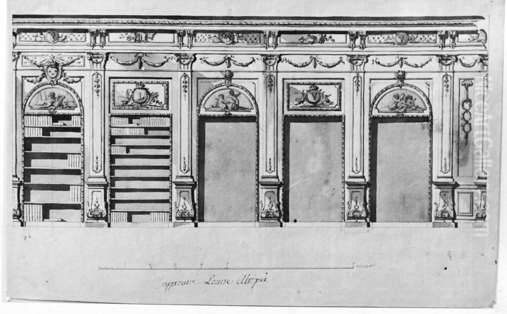 Roissy, sidofasad och sektion Oil Painting by Nicodemus Tessin the Younger