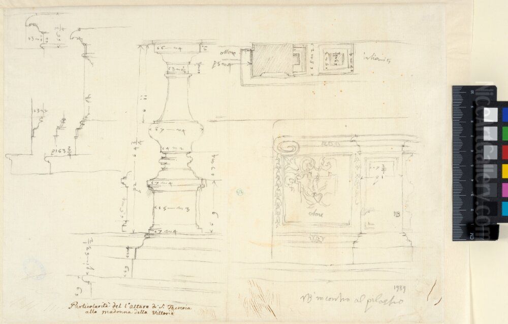 Den heliga Teresas kapell i S. Maria della Vittoria, Rom, detaljer Oil Painting by Nicodemus Tessin the Younger