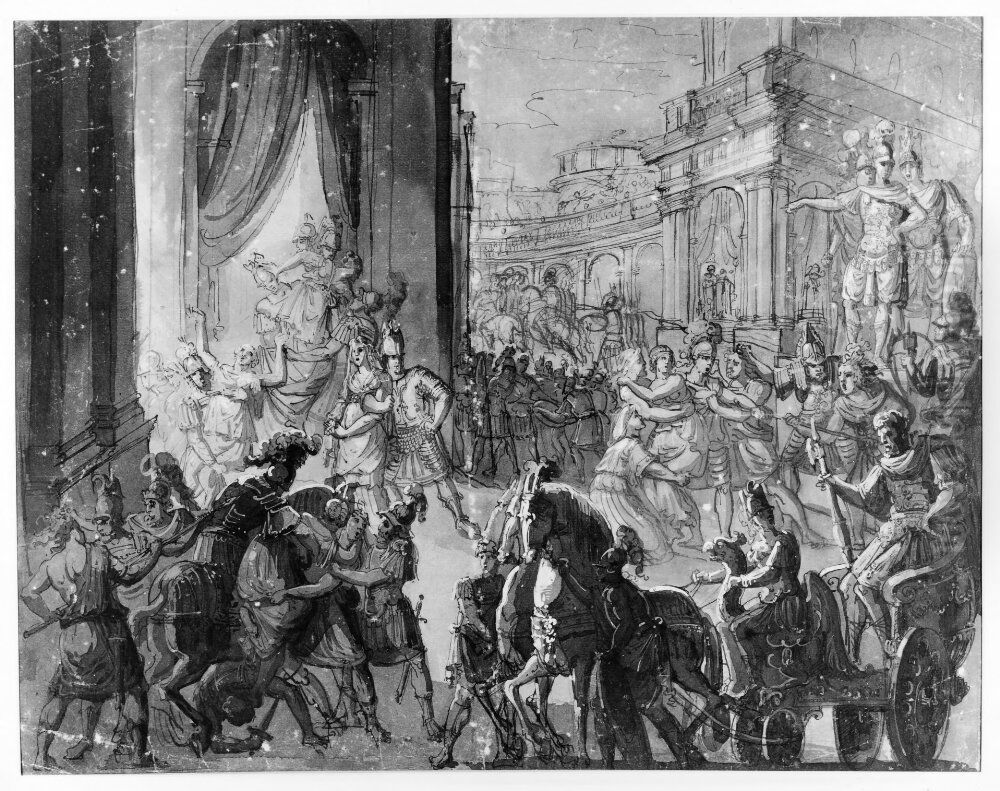 Sabinskornas bortrovande Oil Painting by Jonas Akerstrom