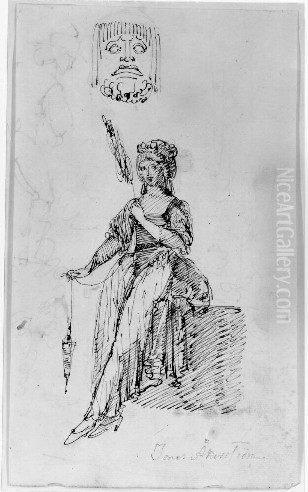 Kvinnofigur Oil Painting by Jonas Akerstrom