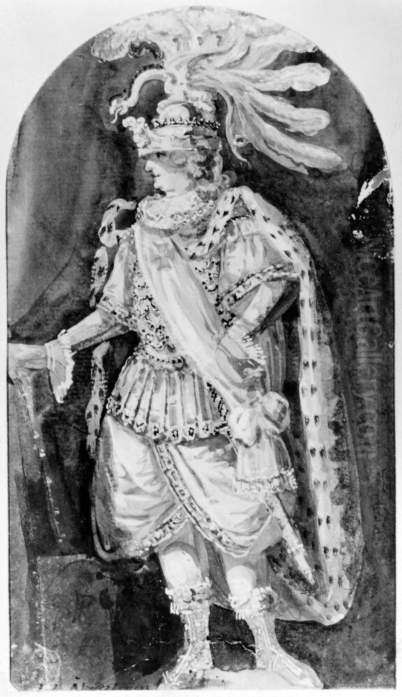 Hertig Karl i karuselldrakt Oil Painting by Jonas Akerstrom