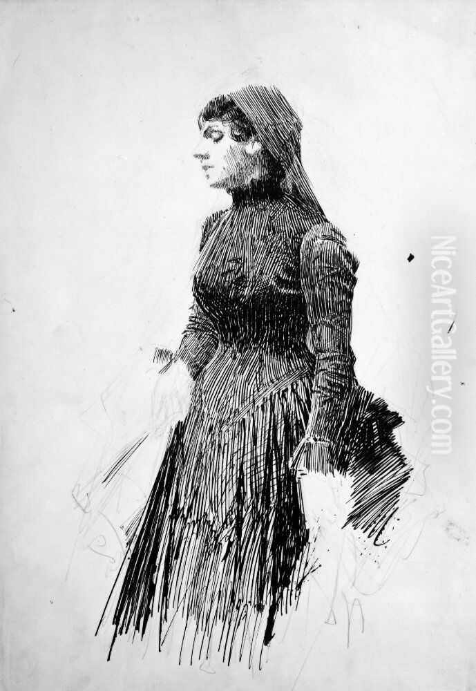 Kvinnoportratt Oil Painting by Anders Zorn