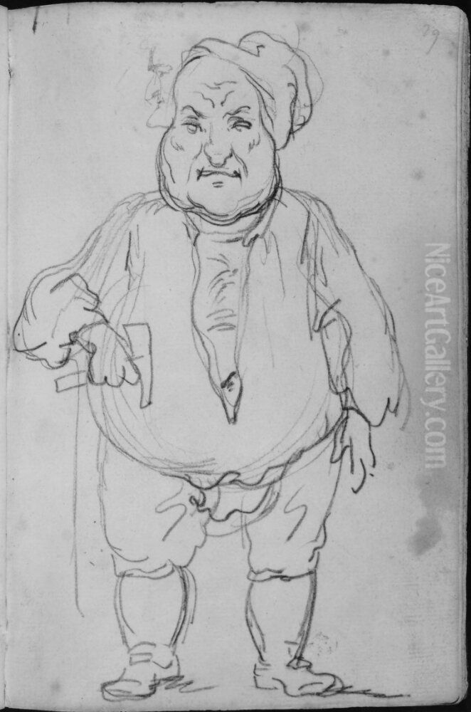 Skulptor med hammare i handen. Ingar i skissbok om 46 blad Oil Painting by Francois-Andre Vincent