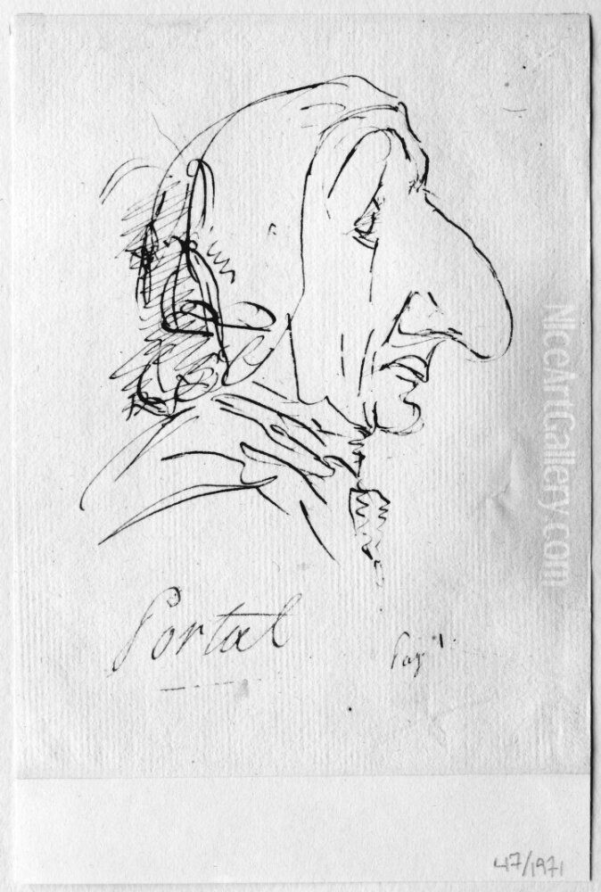 Karikatyr av Antoine Portal Oil Painting by Francois-Andre Vincent