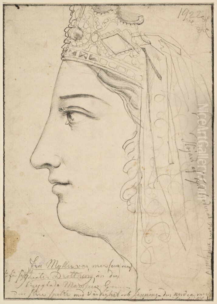 Skadespelerskan fru Myller Oil Painting by Fredric Westin