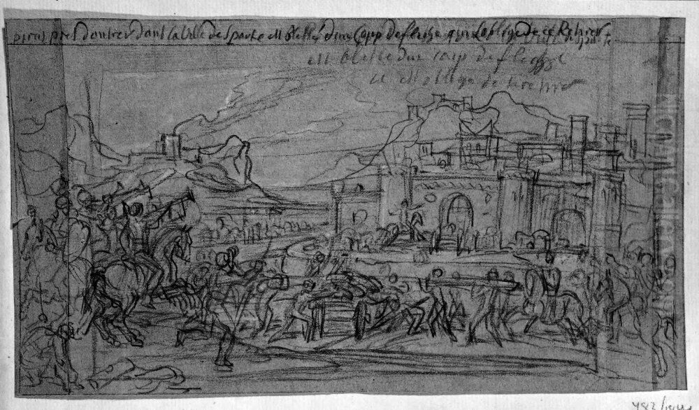 Sparta belagrat Oil Painting by Francois-Alexandre Verdier