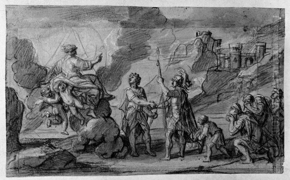 Gud uppenbarar sig for de tva hovdingarna Oil Painting by Francois-Alexandre Verdier