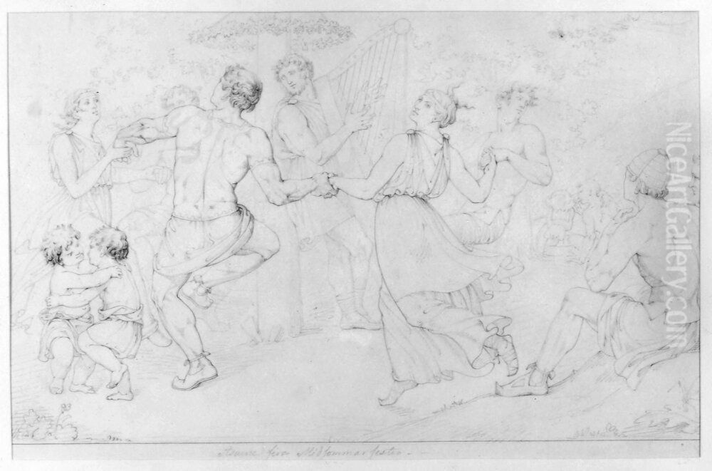 The Aesir Celebrate Midsummer Oil Painting by Carl Wahlbom