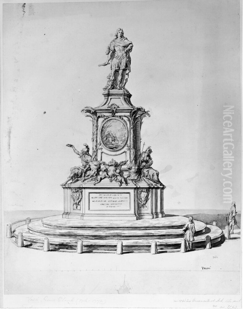 Skiss till monument for Ludvig XV Oil Painting by Louis-Claude Vasse