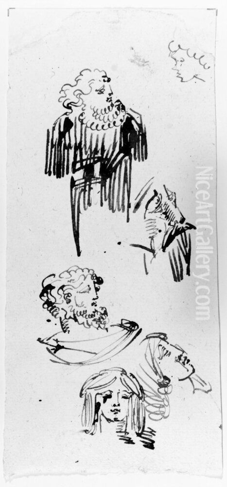 Figurstudier Oil Painting by Johan Tornstrom