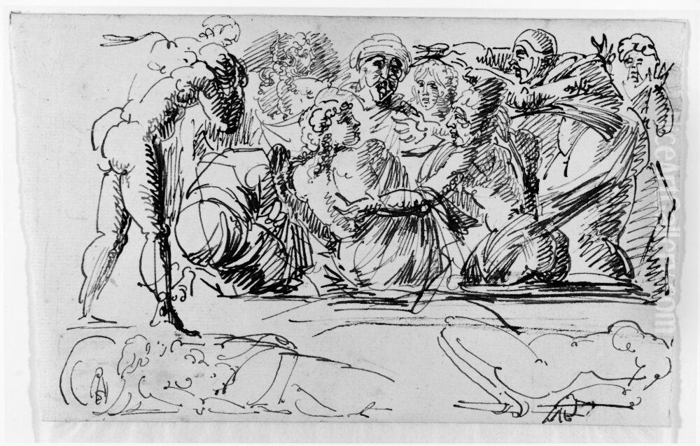 Figurscen Oil Painting by Johan Tornstrom