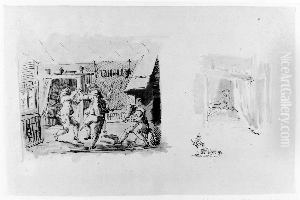 Bondgenre Oil Painting by Johan Tornstrom