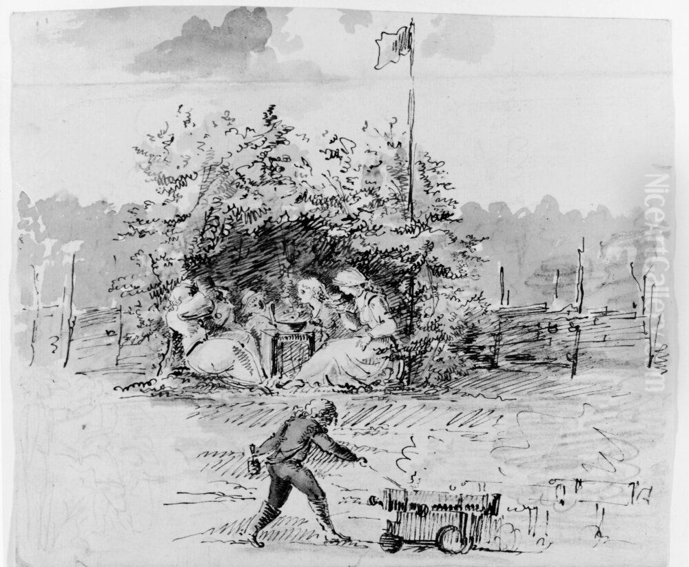 Faltscen Oil Painting by Johan Tornstrom