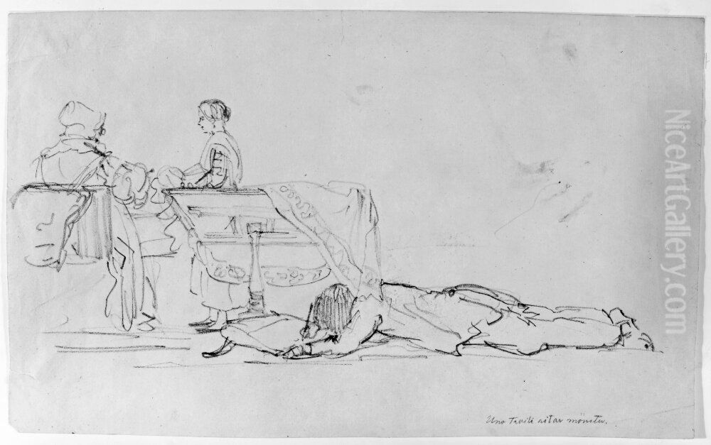 Uno Troili ritar monster Oil Painting by Uno Troili