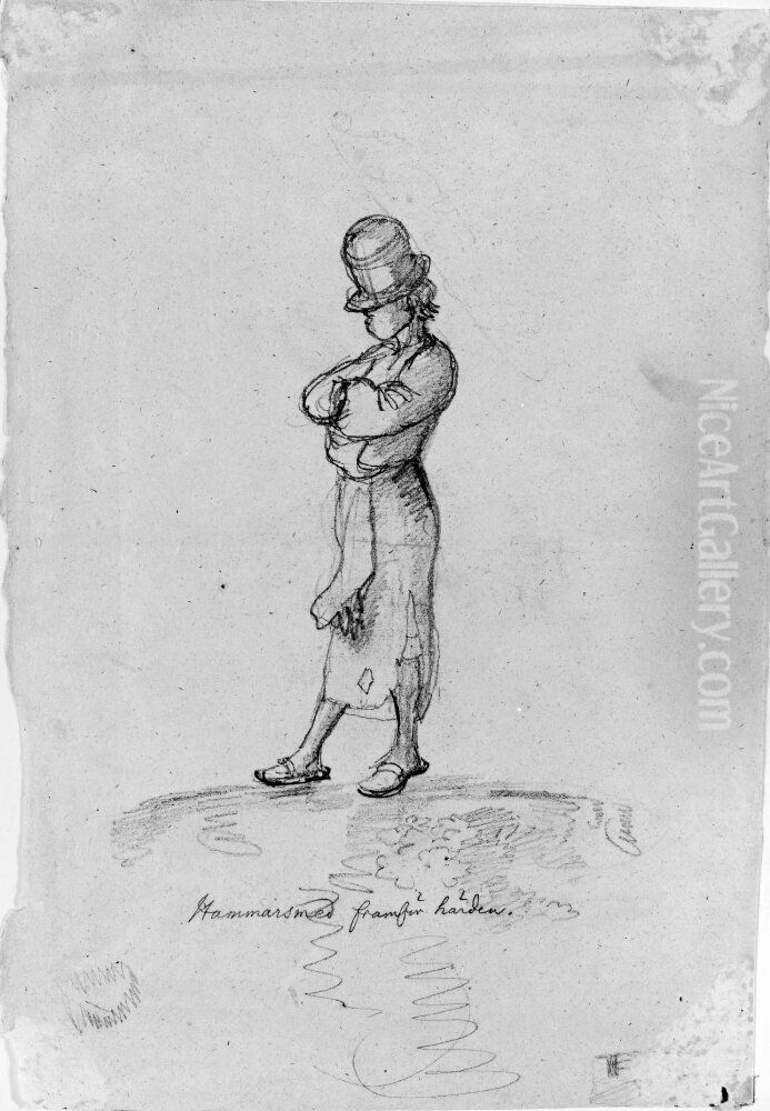 Hammarsmed framfor harden Oil Painting by Uno Troili