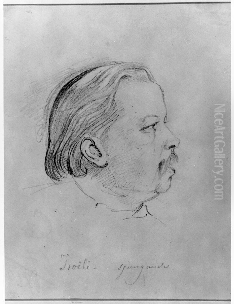 Sjalvportratt Oil Painting by Uno Troili