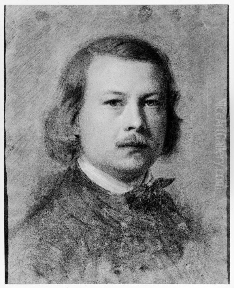 Sjalvportratt Oil Painting by Uno Troili