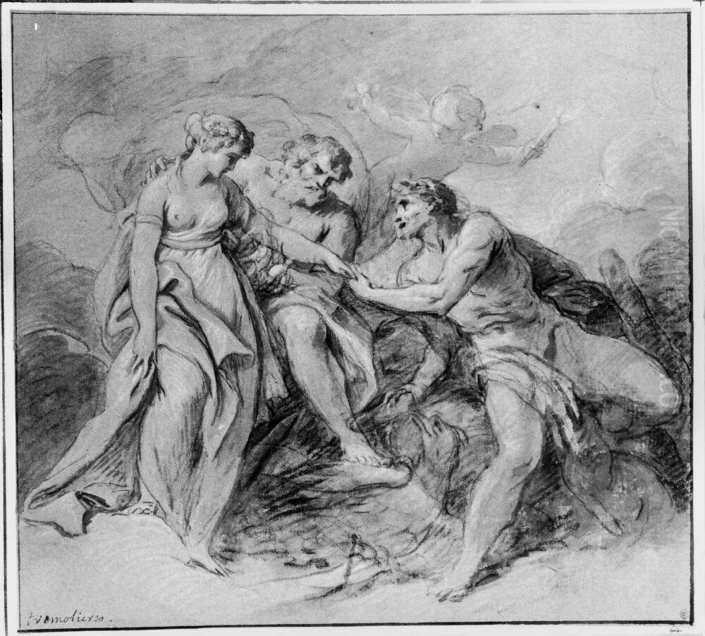 Herakles och Hebes formalning Oil Painting by Pierre Charles Tremolieres