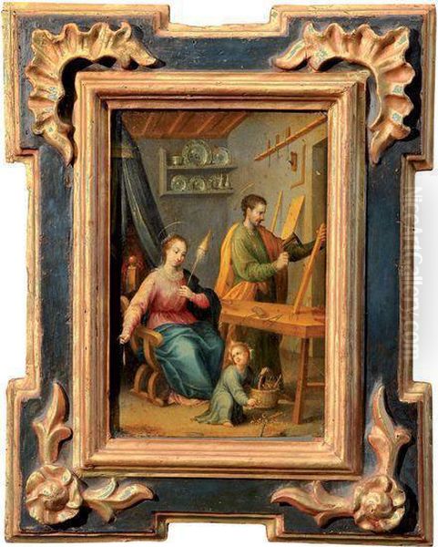 La Famille Du Charpentier Oil Painting by Denys Calvaert