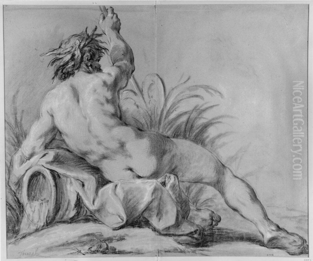 River God Oil Painting by Guillaume Taraval