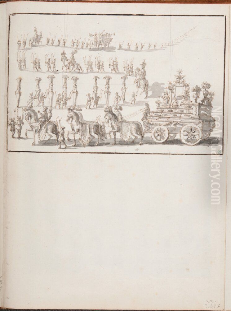 Festtag representerande konditorivaror, Rom 1668 Oil Painting by Pierre Paul Sevin