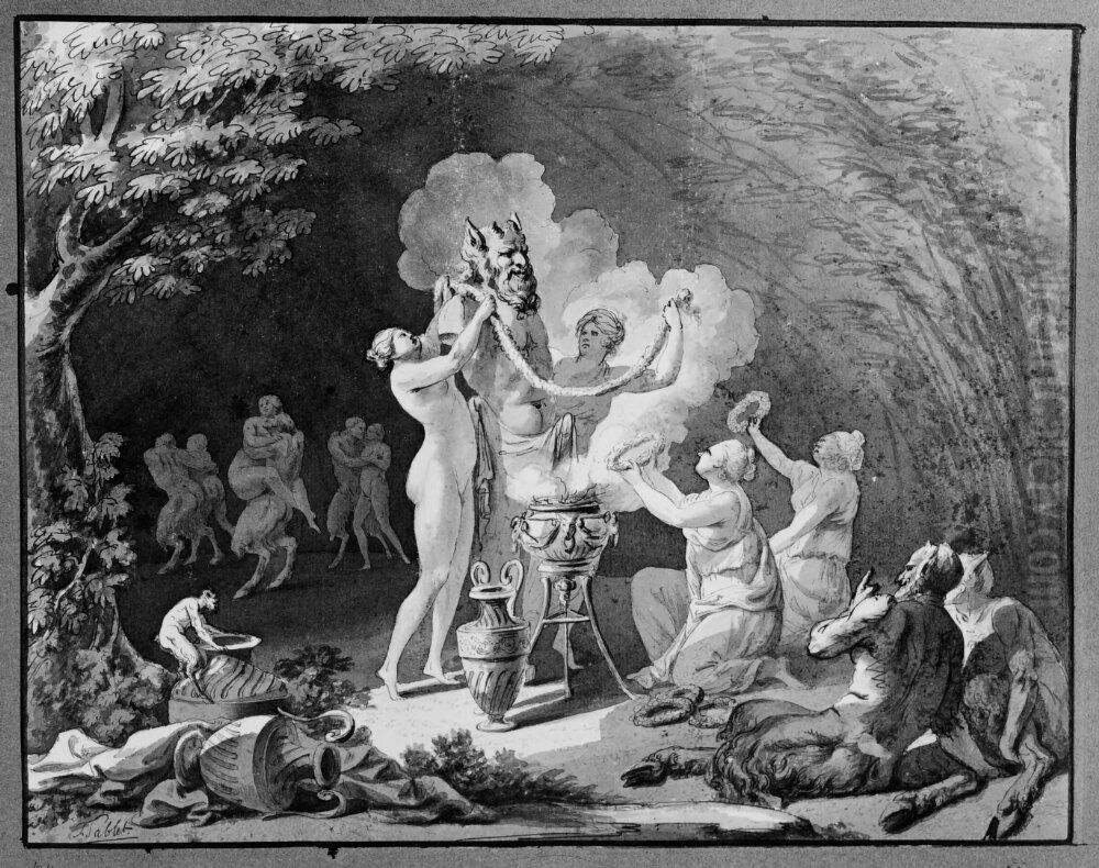 Backanal Oil Painting by Francois Sablet