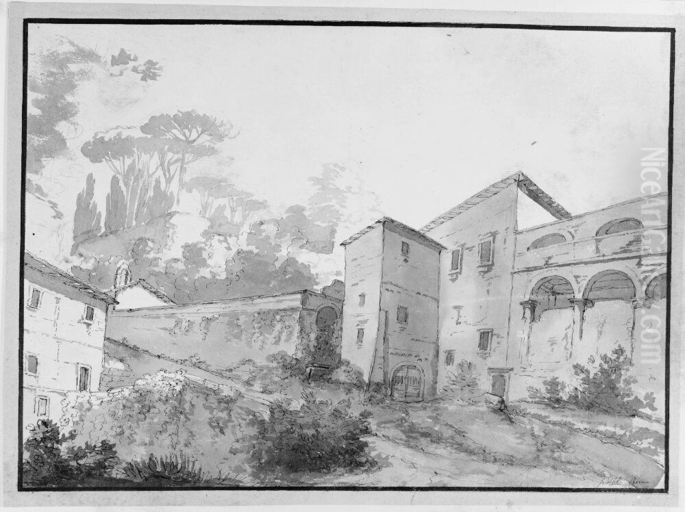 Romersk utsikt, troligen fran Palatinen Oil Painting by Jacques Sablet