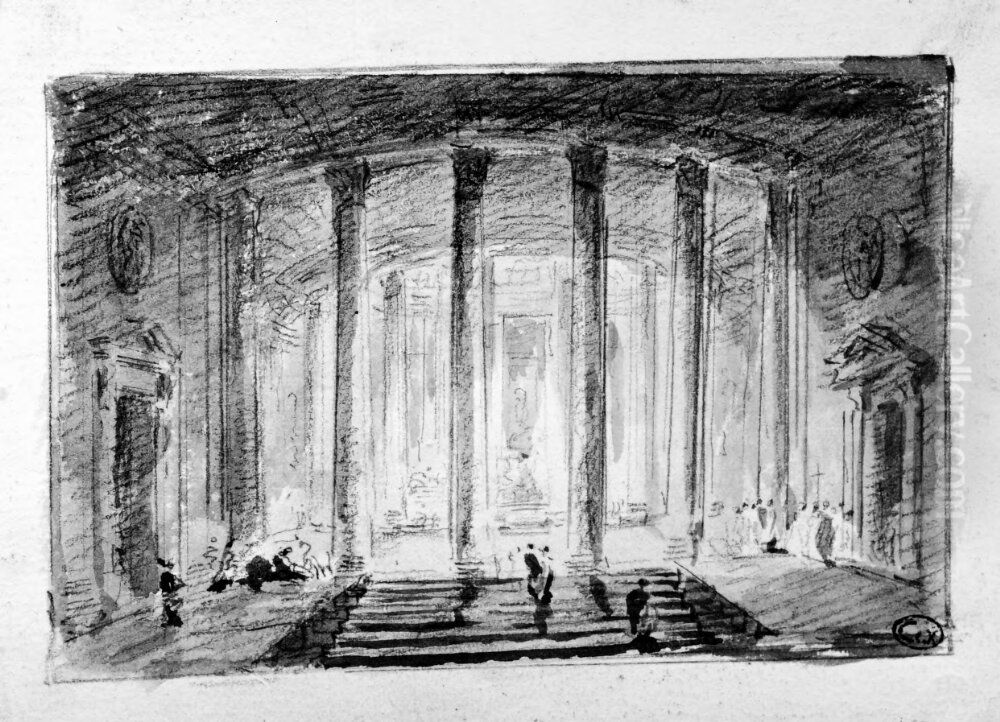 En ceremoni i San Stefano Rotondo, Rom Oil Painting by Hubert Robert