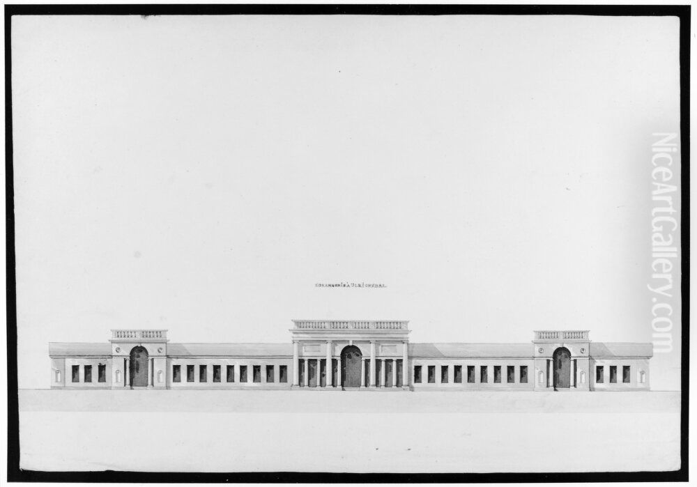 Orangeriet pa Ulriksdal. Fasad Oil Painting by Carl Fredrik Sundvall