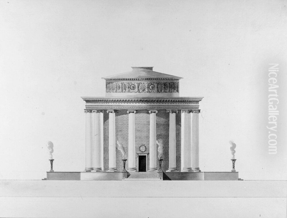 Forslag till rundtempel Oil Painting by Carl Fredrik Sundvall