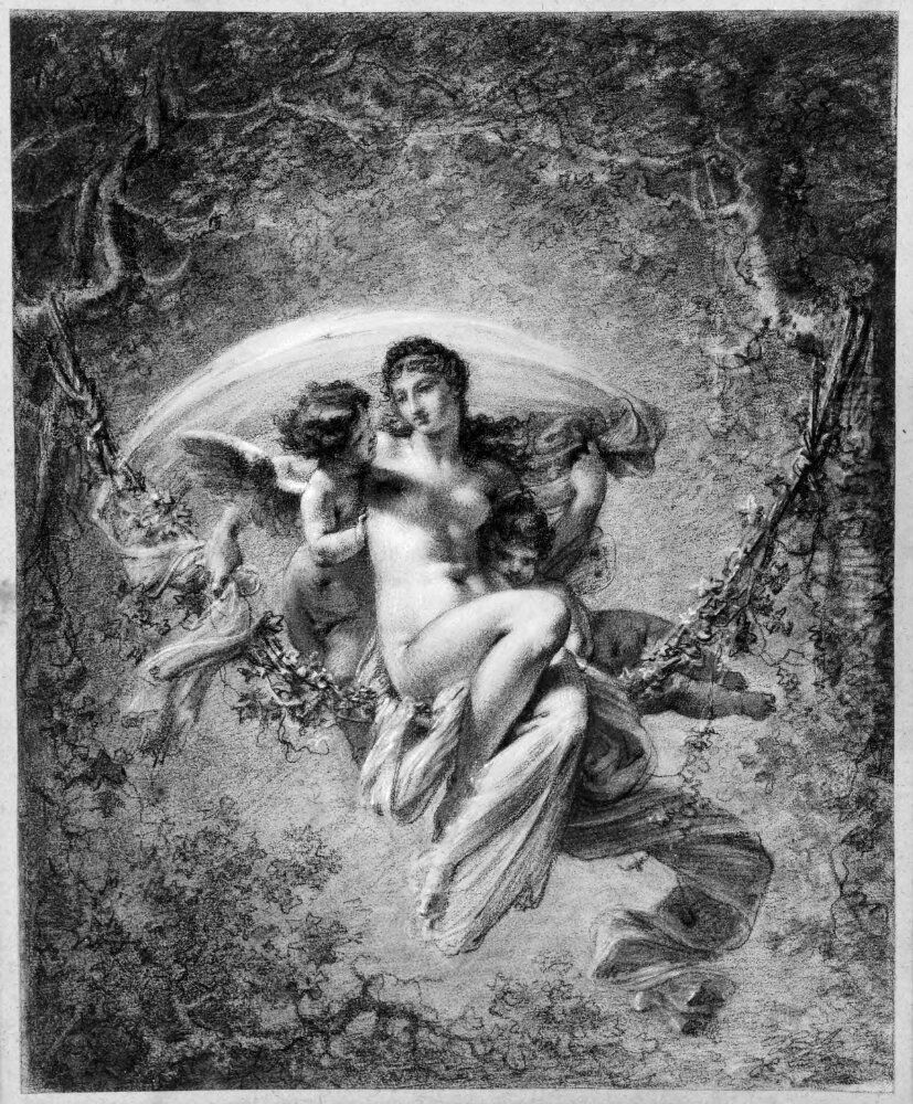 Kvinna buren av amoriner Oil Painting by Pierre-Paul Prud'hon