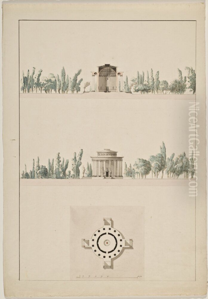 Forslag till karlekstempel pa Drottningholm Oil Painting by Carl Fredrik Sundvall