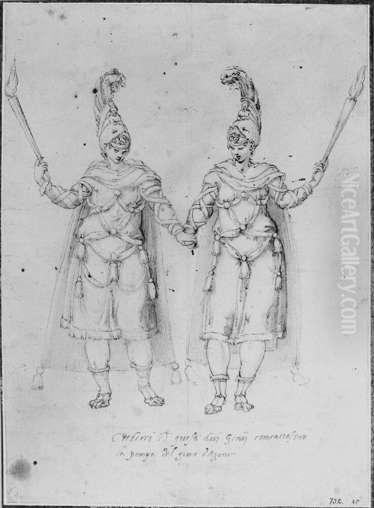 Tva haroldrar Oil Painting by Francesco Primaticcio