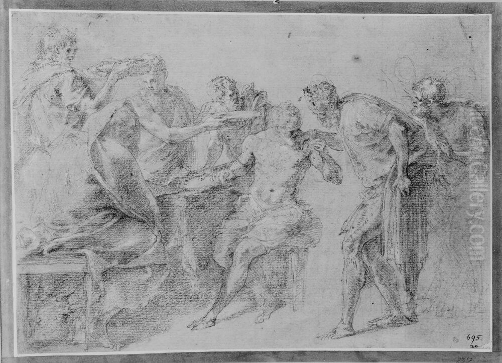 Odysseus slaktingar kallar pa honom Oil Painting by Francesco Primaticcio