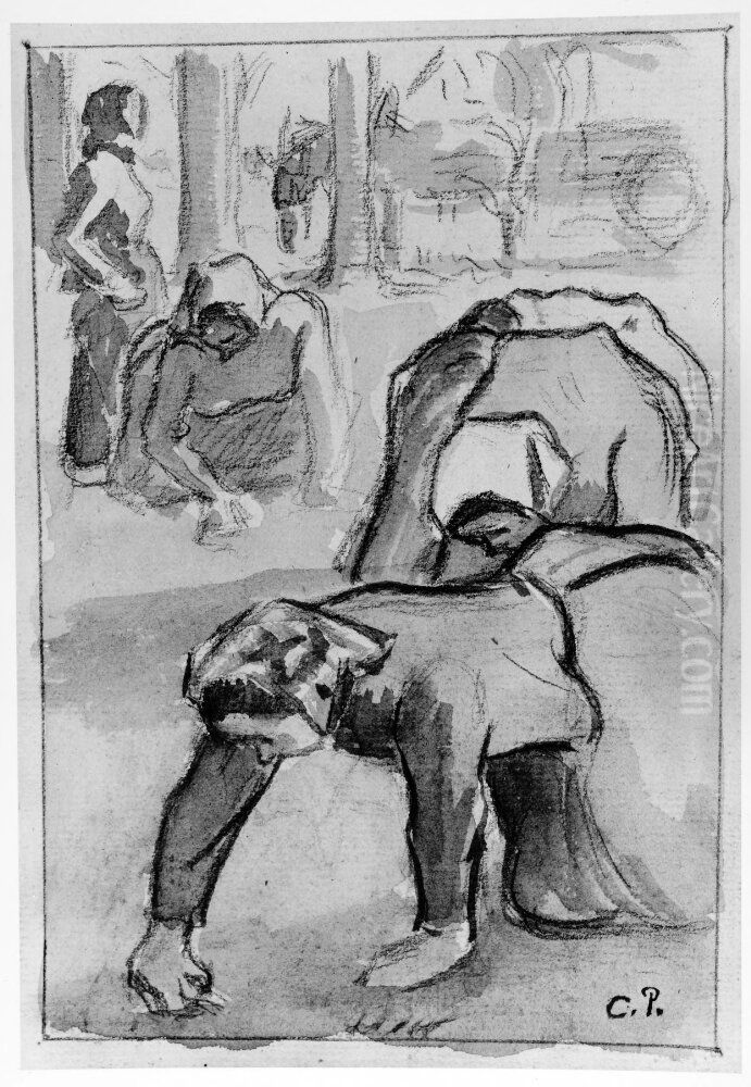 Skurgummor Oil Painting by Camille Pissarro