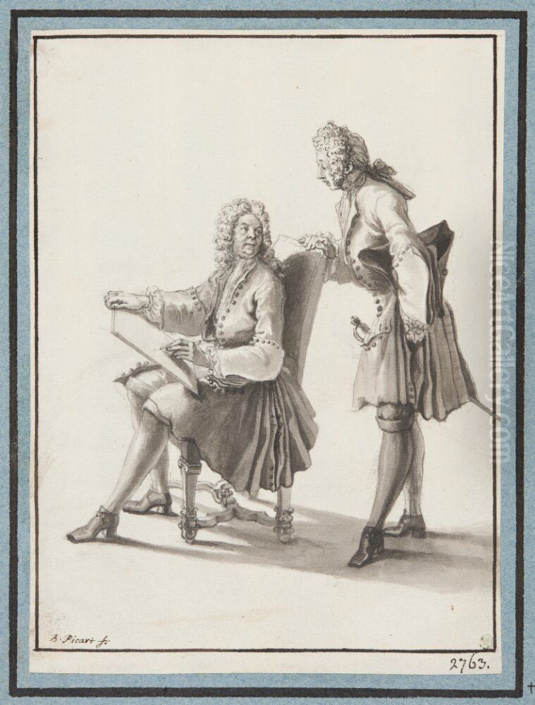 Larare och elev Oil Painting by Bernard Picart