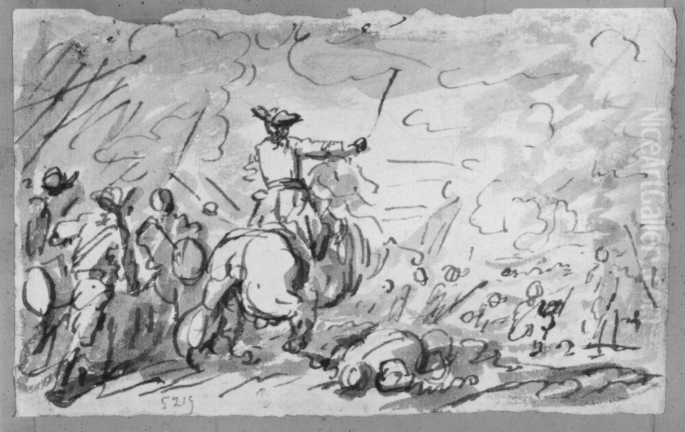 Ryttarstrid Oil Painting by Charles Parrocel