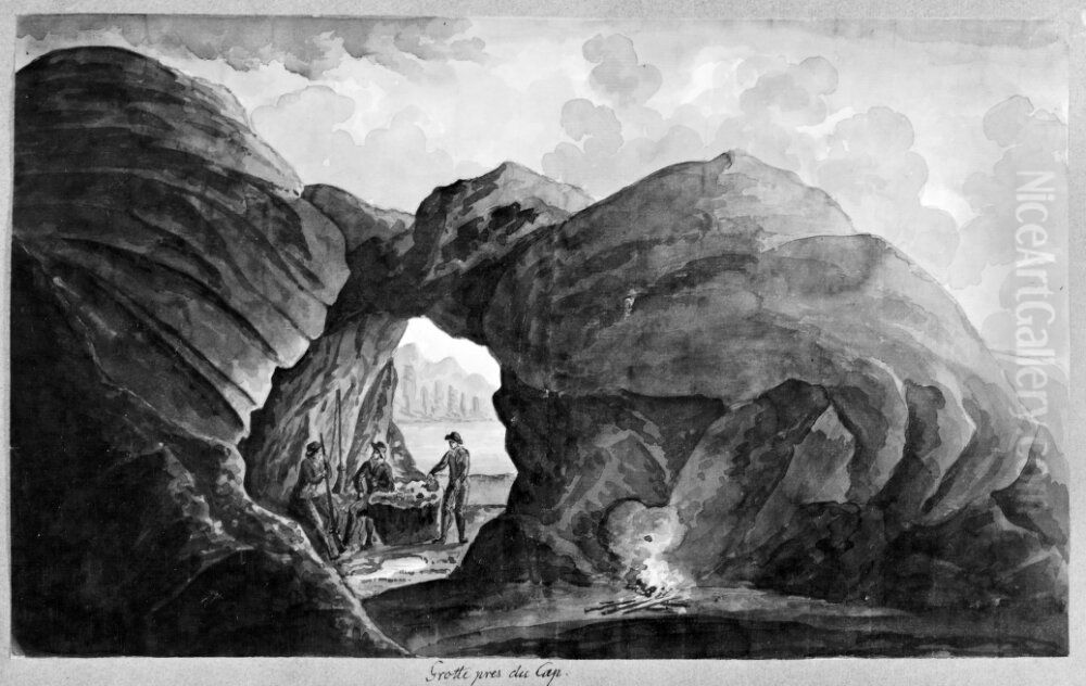 Grotte pres du Cap Oil Painting by Anders Fredrik Skjoldebrand