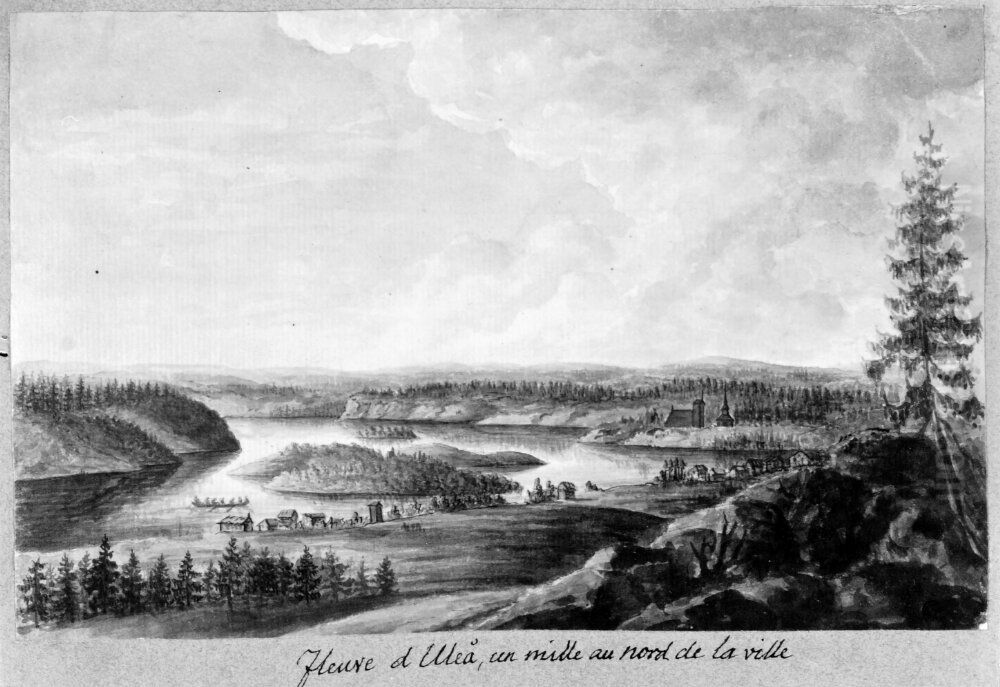 Fleuve d'Ulea, un mille au nord de la ville Oil Painting by Anders Fredrik Skjoldebrand