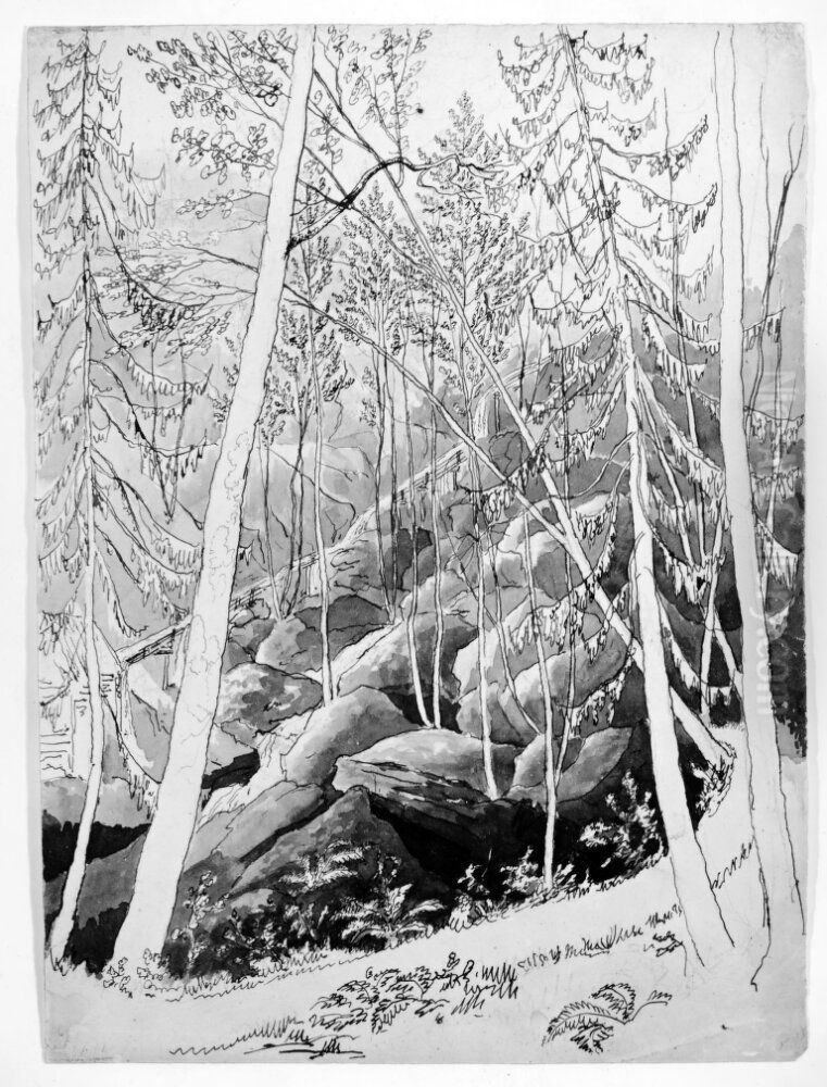 Terrangstudie Oil Painting by Anders Fredrik Skjoldebrand